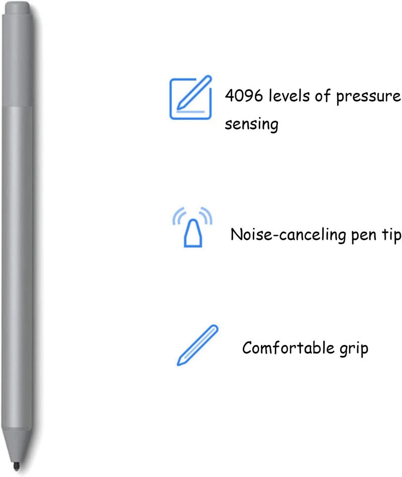 Anglepingping Surface Pen 1776 for Microsoft Surface Pen 1776 (EYU-00001),Compatible with Surface Pro 9/8/X/7+/6/5/4/3/Surface 3,Surface Go 3/2/1,Surface Laptop/Studio/Book 4/3/2/1(Silvery) - Image 1